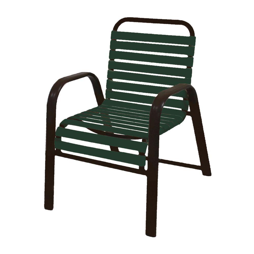 Unbranded Marco Island Dark Cafe Brown Commercial Grade Aluminum Patio Dining Chair With Green Vinyl Straps 2 Pack 3200 R G The Home Depot