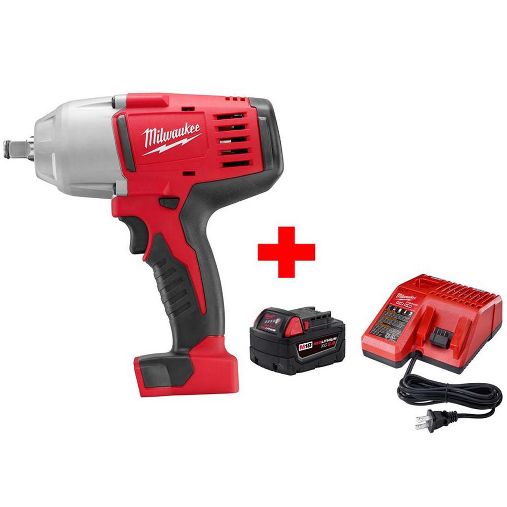 Milwaukee Cordless 1 2 In Impact Wrench Kit M18 Battery Charger