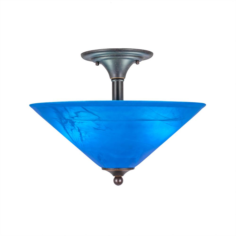 Filament Design 16 In 2 Light Dark Granite Semi Flush Mount With