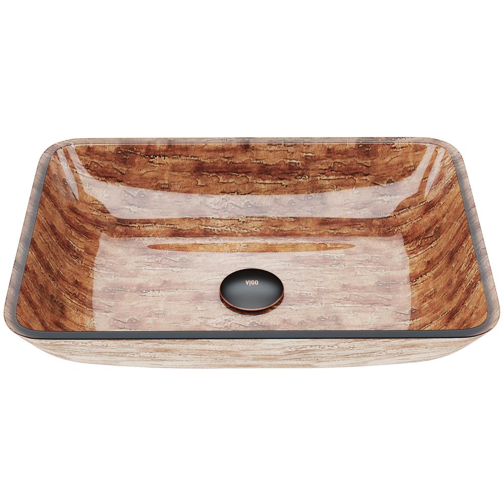 Vigo 18 In Rectangular Vessel Sink Amber Sunset Vg07079 The Rectangular Vessel Sink In Amber Sunset