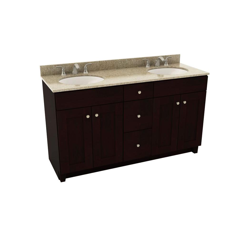 American Woodmark Reading 61 In Vanity Espresso With Silestone American Woodmark Reading 61 In Vanity Espresso With Silestone Quartz Top Quasar
