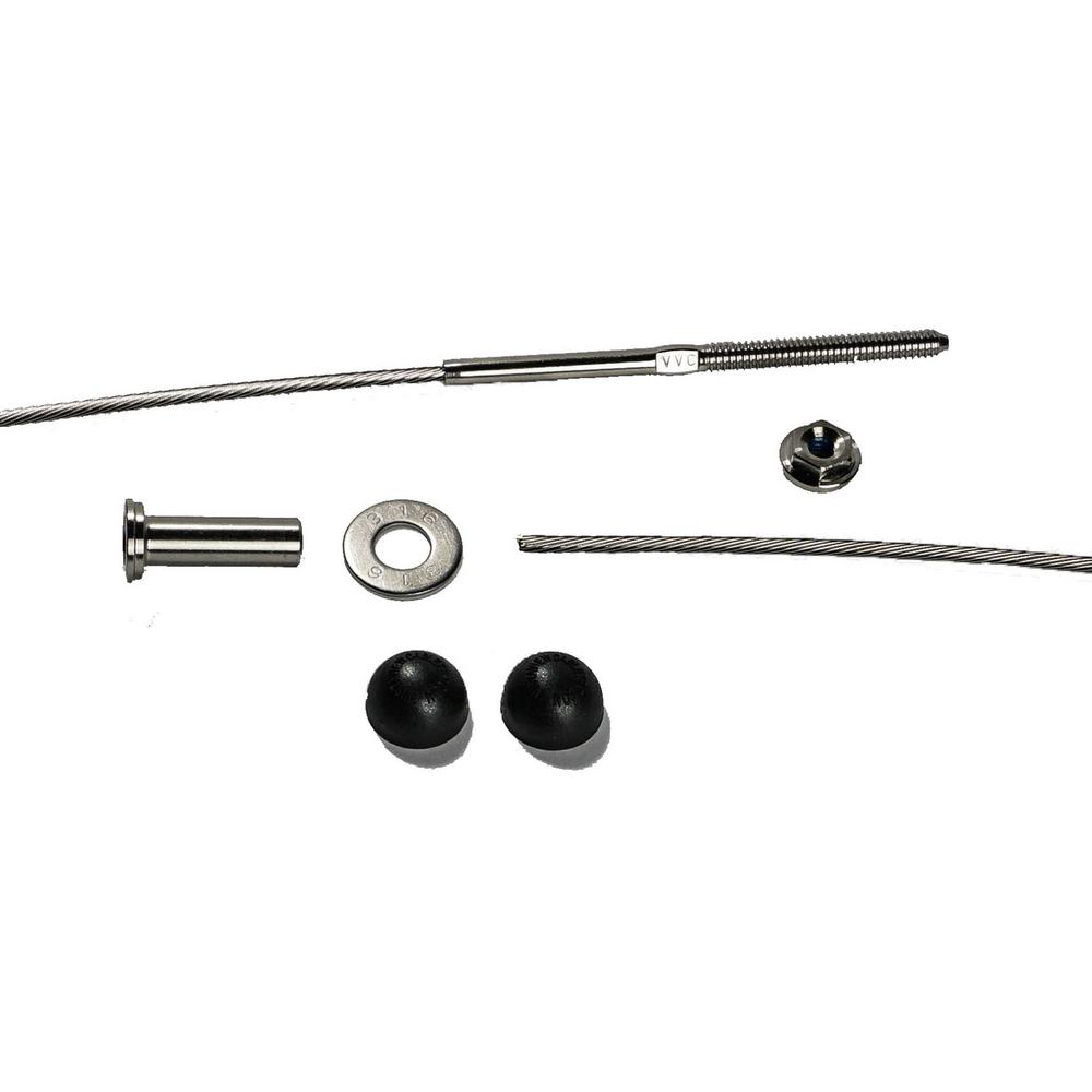 VistaView CableTec 1/8 in. Stainless Steel Cable Railing Assembly Kit 35 ft. with Black Caps