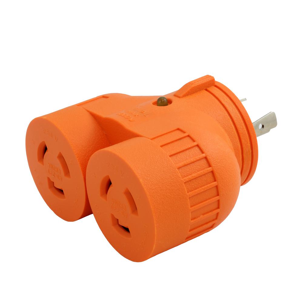 AC WORKS 1-Volt to 2-Volt Outlet Adapter L6-20P 20 Amp 250-Volt 3-Prong Locking... by AC WORKS