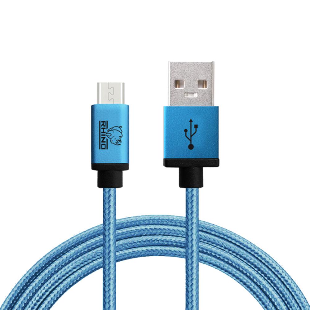 Rhino Micro USB Cable 6.6 ft. Coral Blue Tough-Braided Extra-Strong ...