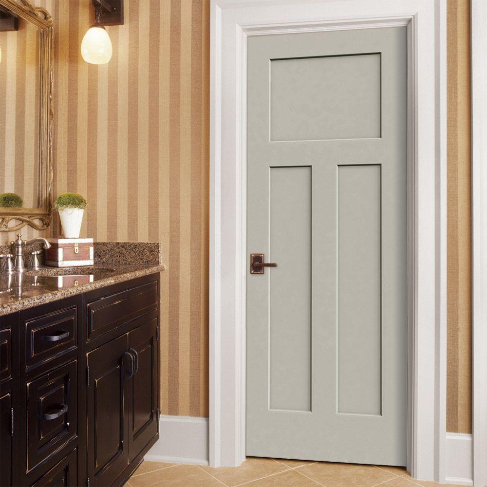 Jeld Wen 32 In X 80 In Craftsman Desert Sand Painted Right Hand