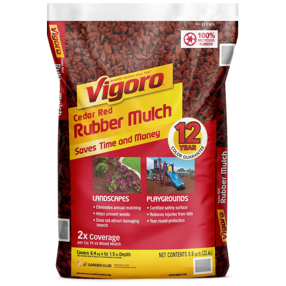 Vigoro 0.8 cu. ft. Cedar Red Bagged Rubber Mulch 