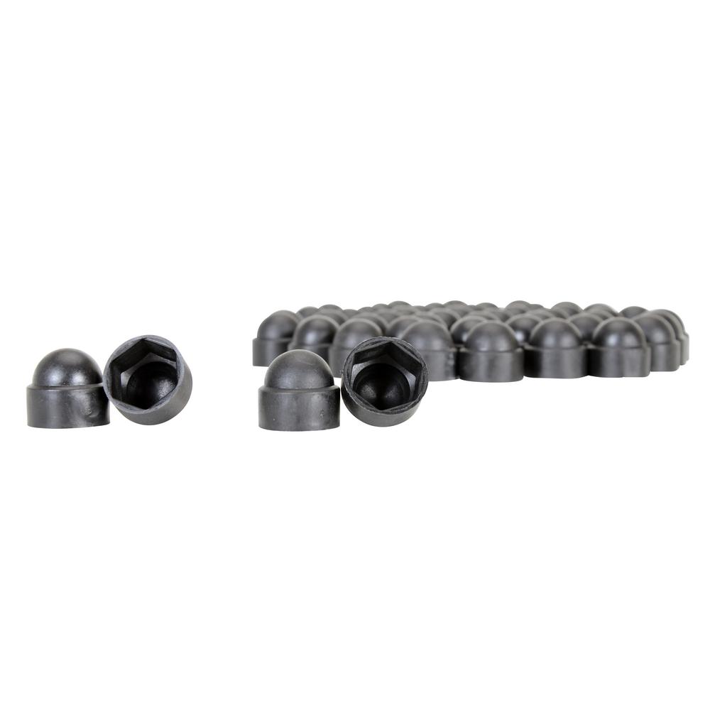 Vestil 1/2 in. Black Plastic Bolt Caps PackageBCBK12PK The Home Depot
