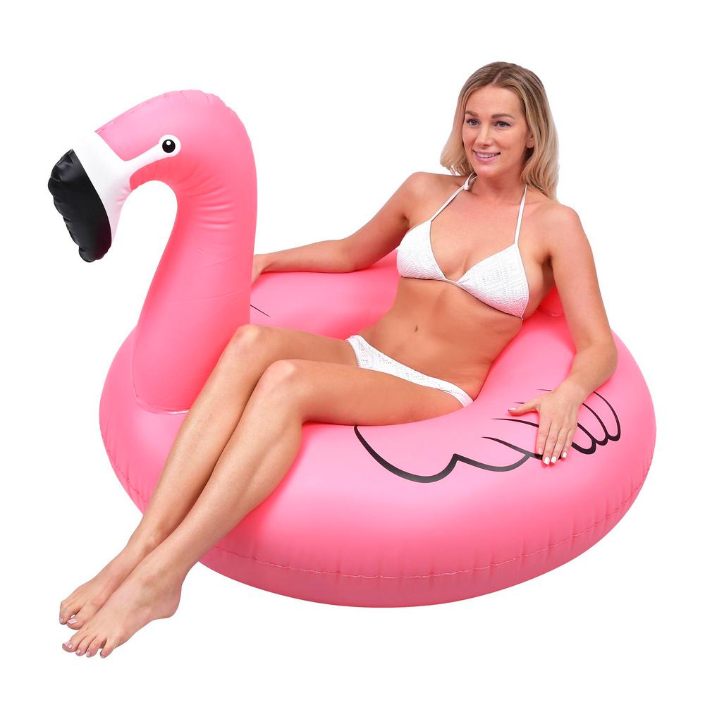 pink flamingo inflatable pool toy