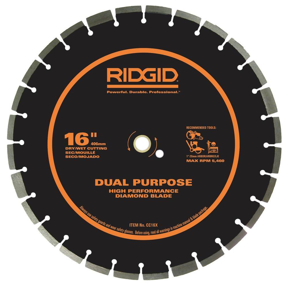 RIDGID 16 in. Dual-Purpose Walk-Behind Saw Diamond Blade