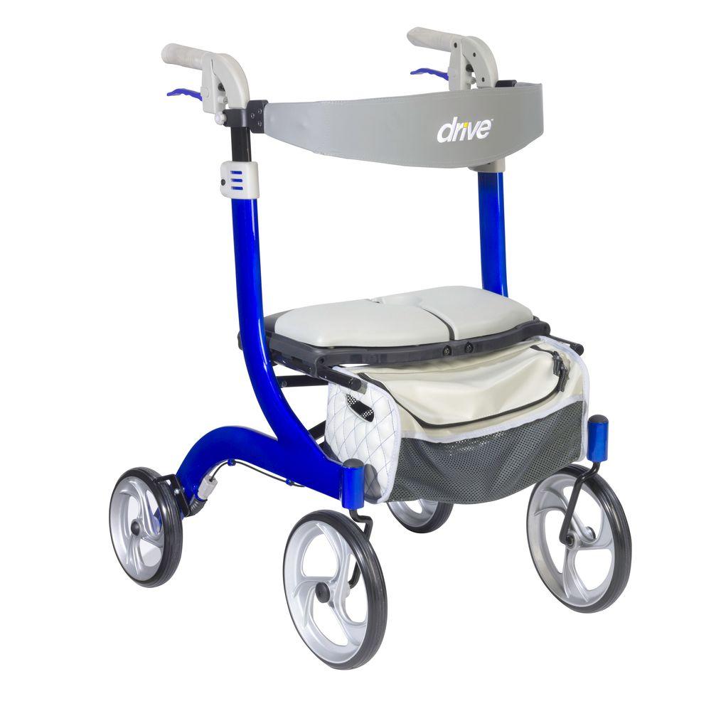 Drive Nitro DLX Euro Style Walker Rollator in Sleek Bluertl10266blhs