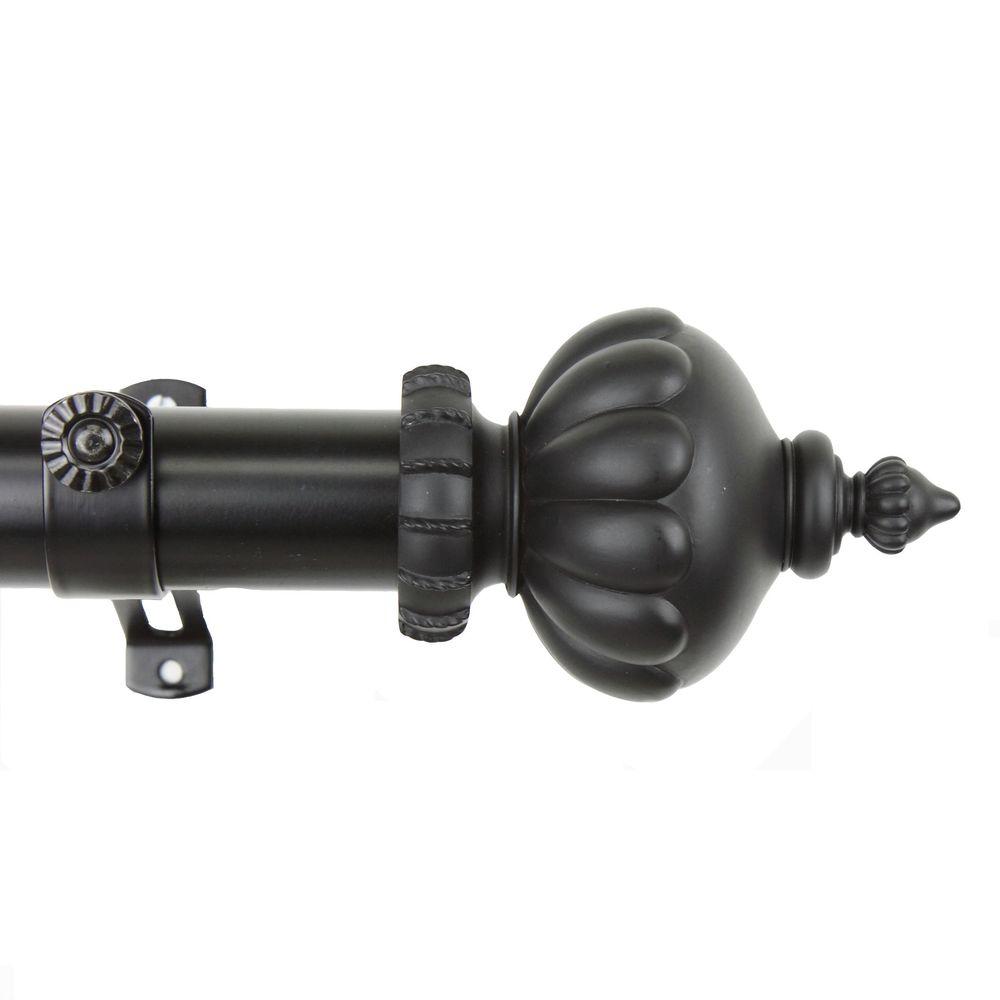 115 In 165 1 5 O D Imperial Curtain Rod Set Black 150 O D Imperial Curtain Rod Set In