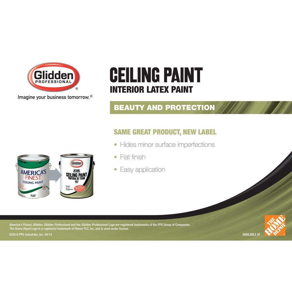 Glidden Ceiling 5 Gal White Flat Interior Ceiling Paint