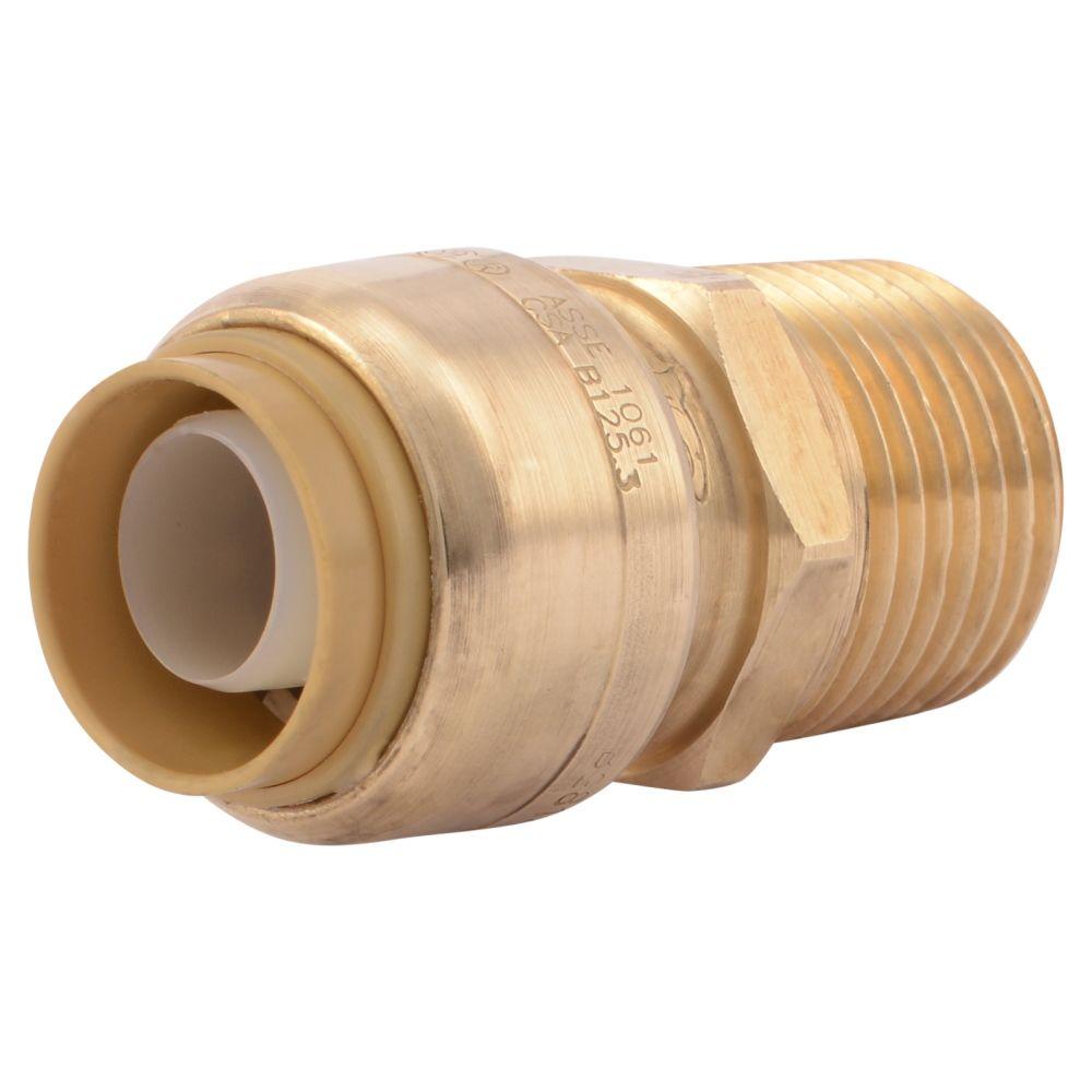 SharkBite 1/2 in. Brass Push-to-Connect x Male Pipe Thread Adapter ...