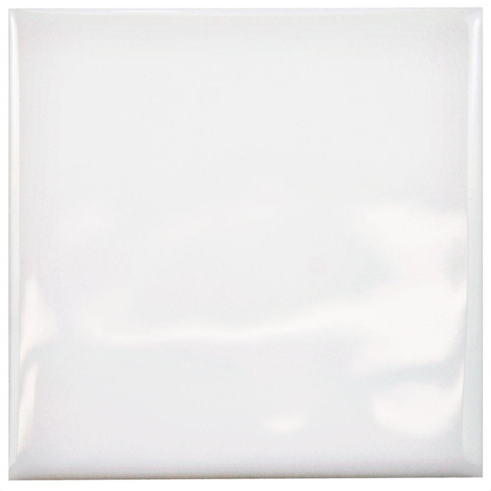 Merola Tile Twist Square White Ice 3-3/4 in. x 3-3/4 in. Ceramic Wall