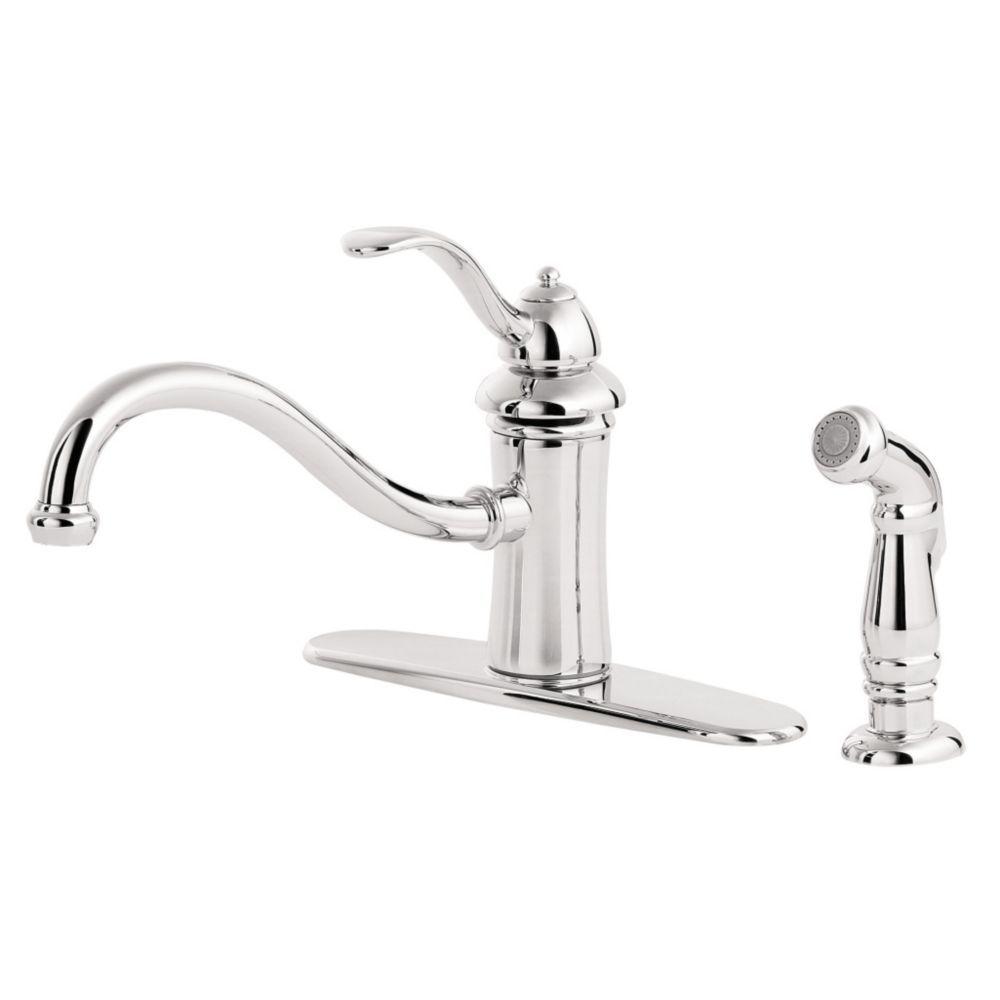 Pfister Marielle Single Handle Standard Kitchen Faucet With Side Sprayer In Polished Chrome