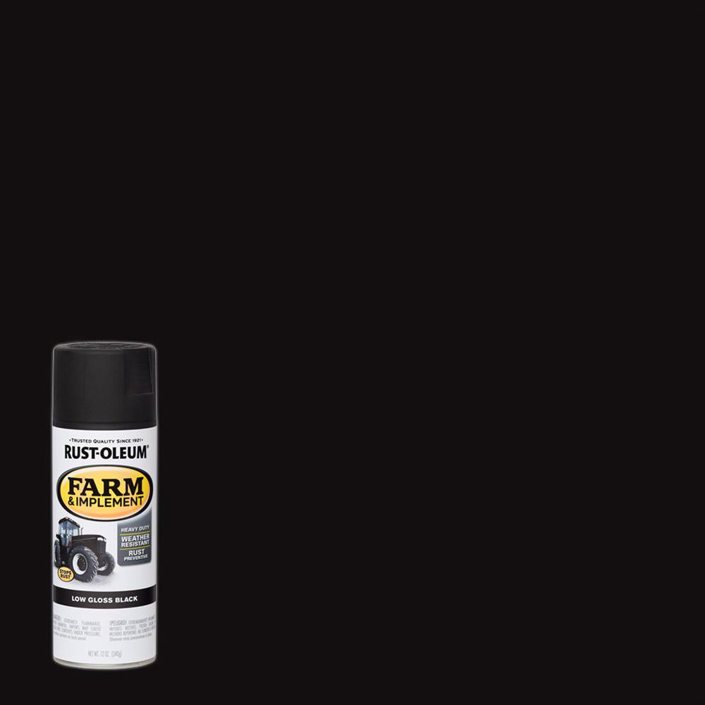 Rust-Oleum 12 oz. Farm Equipment Low Gloss Black Enamel Spray Paint (6 ...