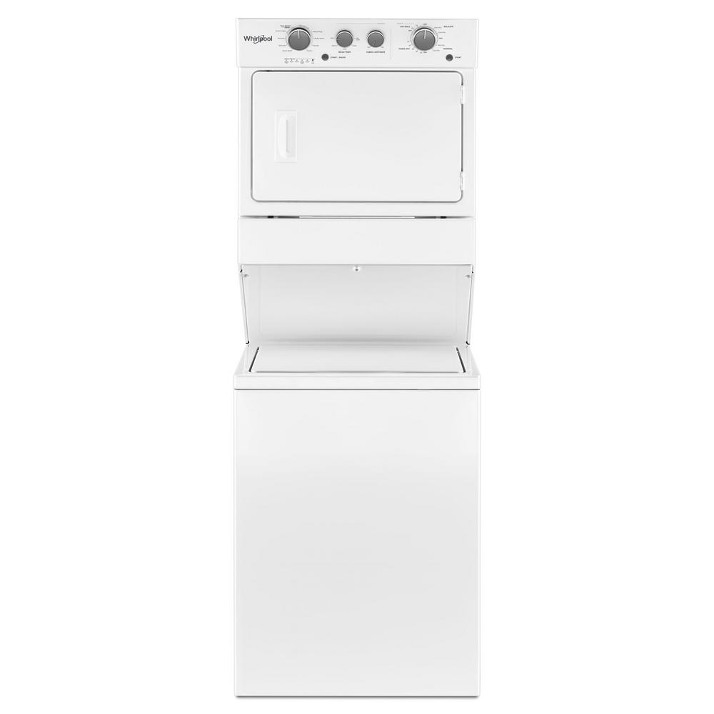 GE White Laundry Center 3.8 cu. ft. Washer and 5.9 cu. ft. 240Volt