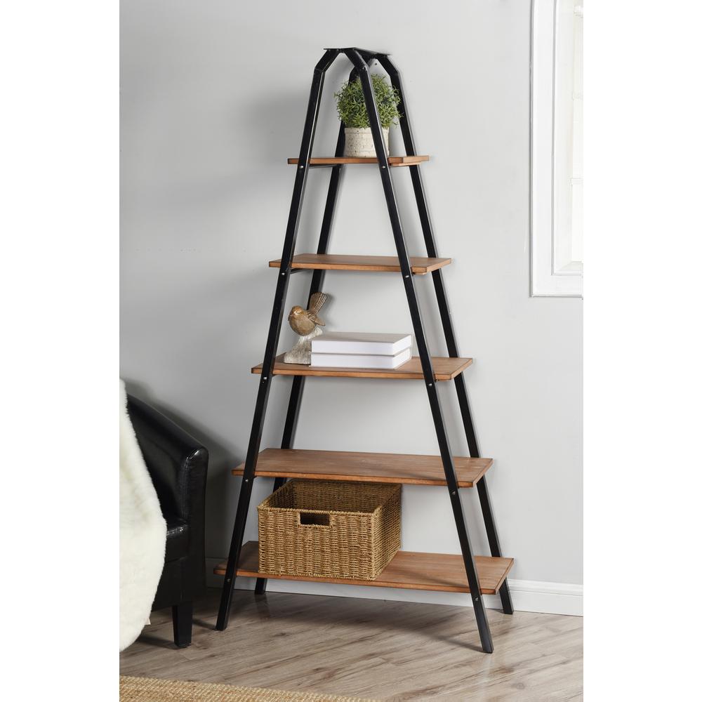 StyleCraft Archer Ridge Driftwood Grey Ladder Bookcase AF42413DS The