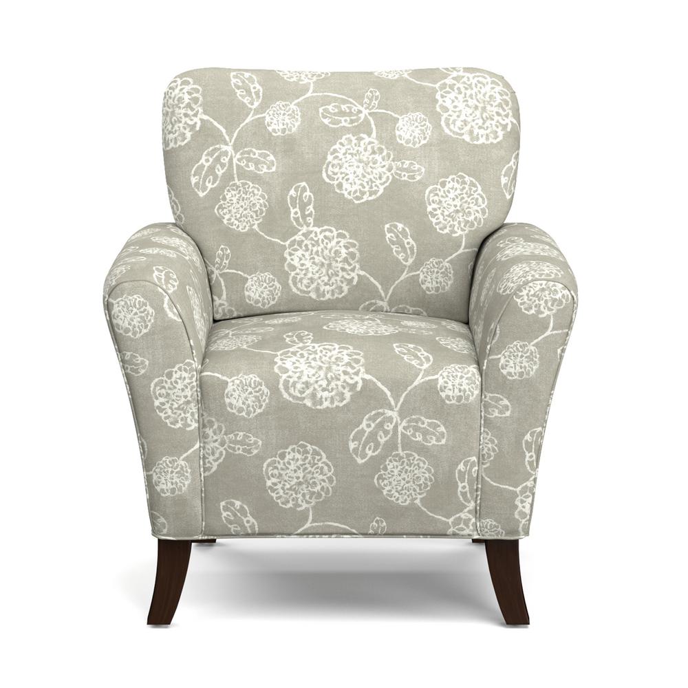 Handy Living Sasha Flared Taupe Gray Floral Arm Chair-B340C-FLR83-103