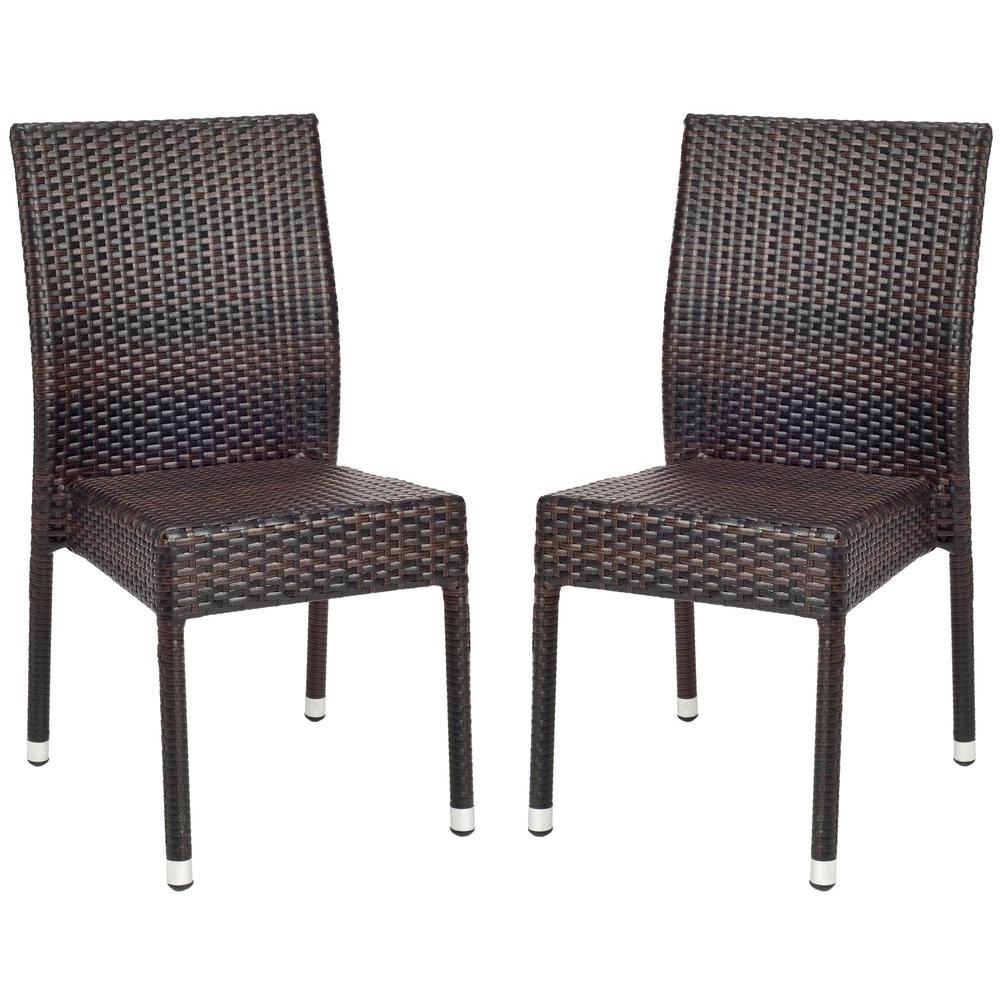 Safavieh Newbury Tiger Stripe Aluminum Frame Patio Wicker Chair 2