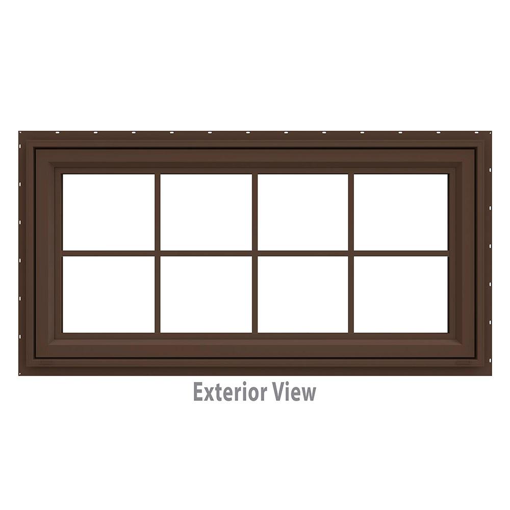 JELD WEN 475 In X 295 In V 4500 Series Brown Painted Vinyl