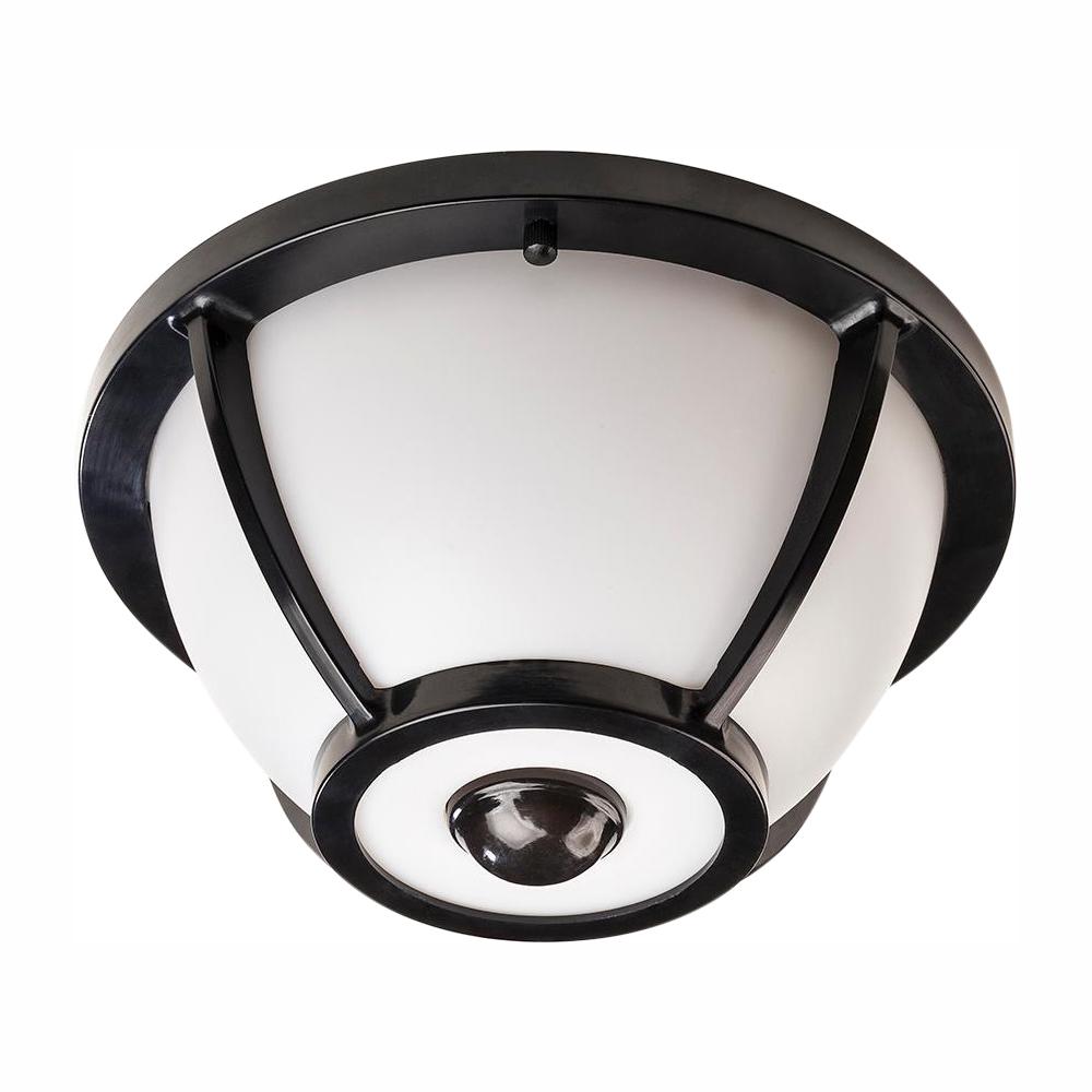 Hampton Bay 360 Degree Matte Black Round Integrated Led Motion