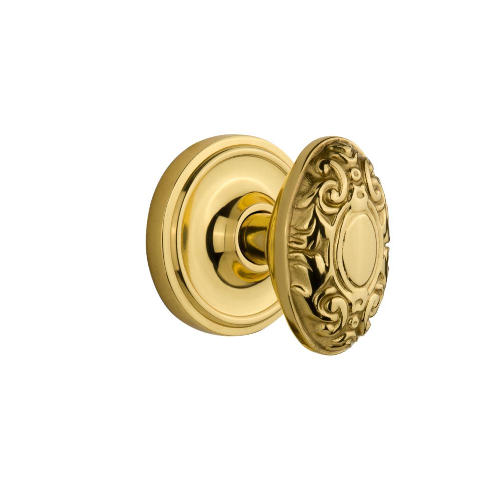 Nostalgic Warehouse Classic Rosette Interior Mortise Victorian Door Knob in Unlacquered Brass