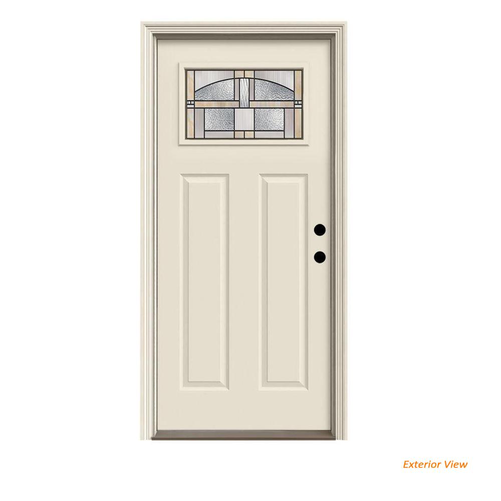 Jeld Wen 36 In X 80 In 1 Lite Craftsman Portage Primed Steel
