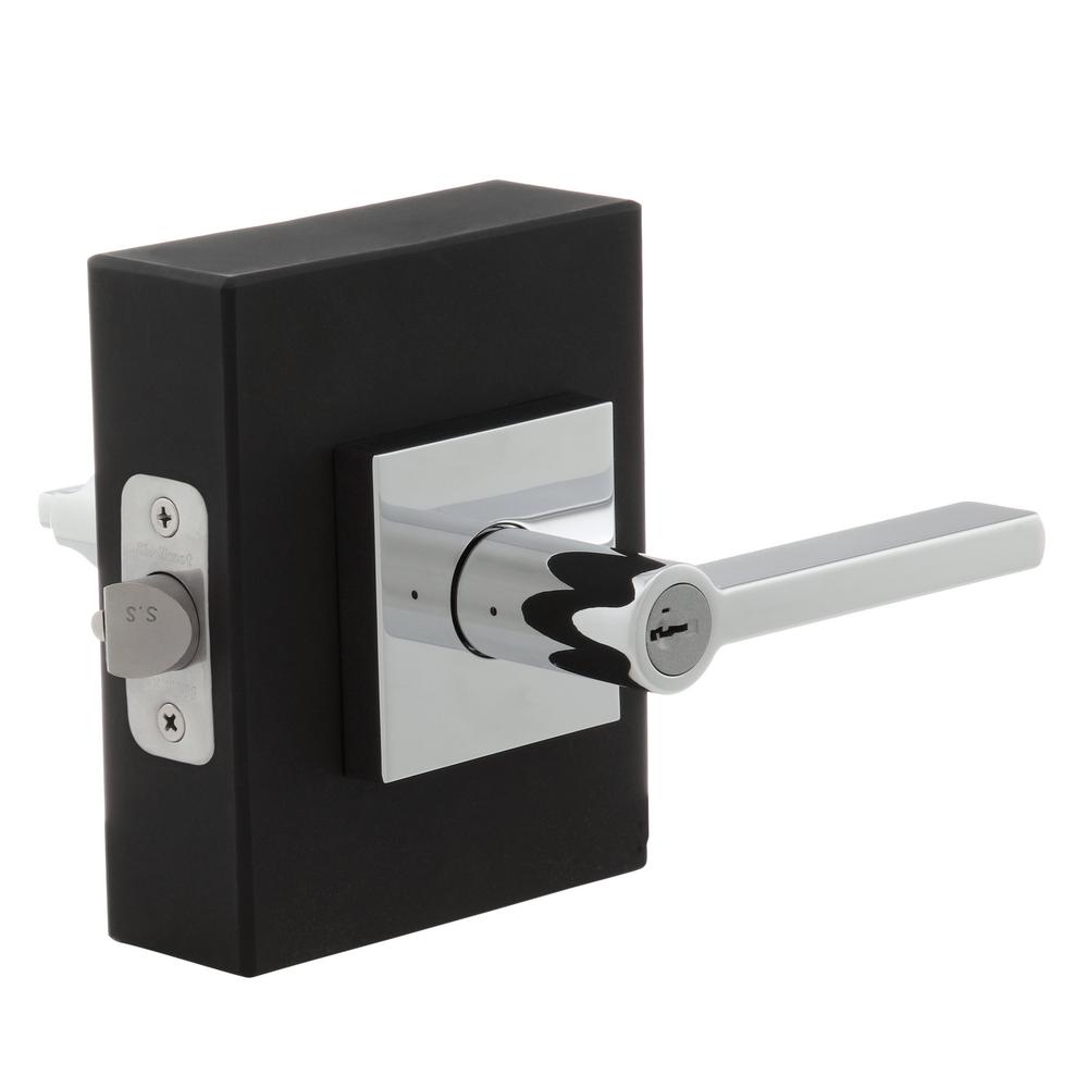 Kwikset Halifax Square Polished Chrome Entry Door Lever Featuring