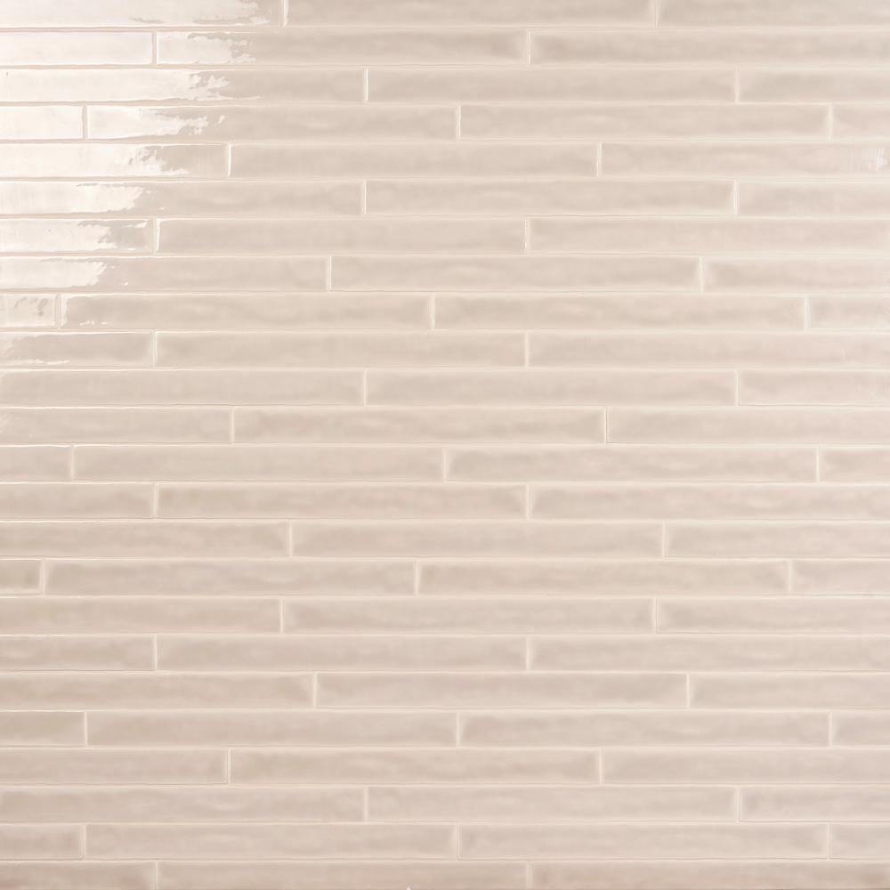 Sample Nantucket Beige 2 x 20 Crackled Ceramic Subway Backsplash Tile