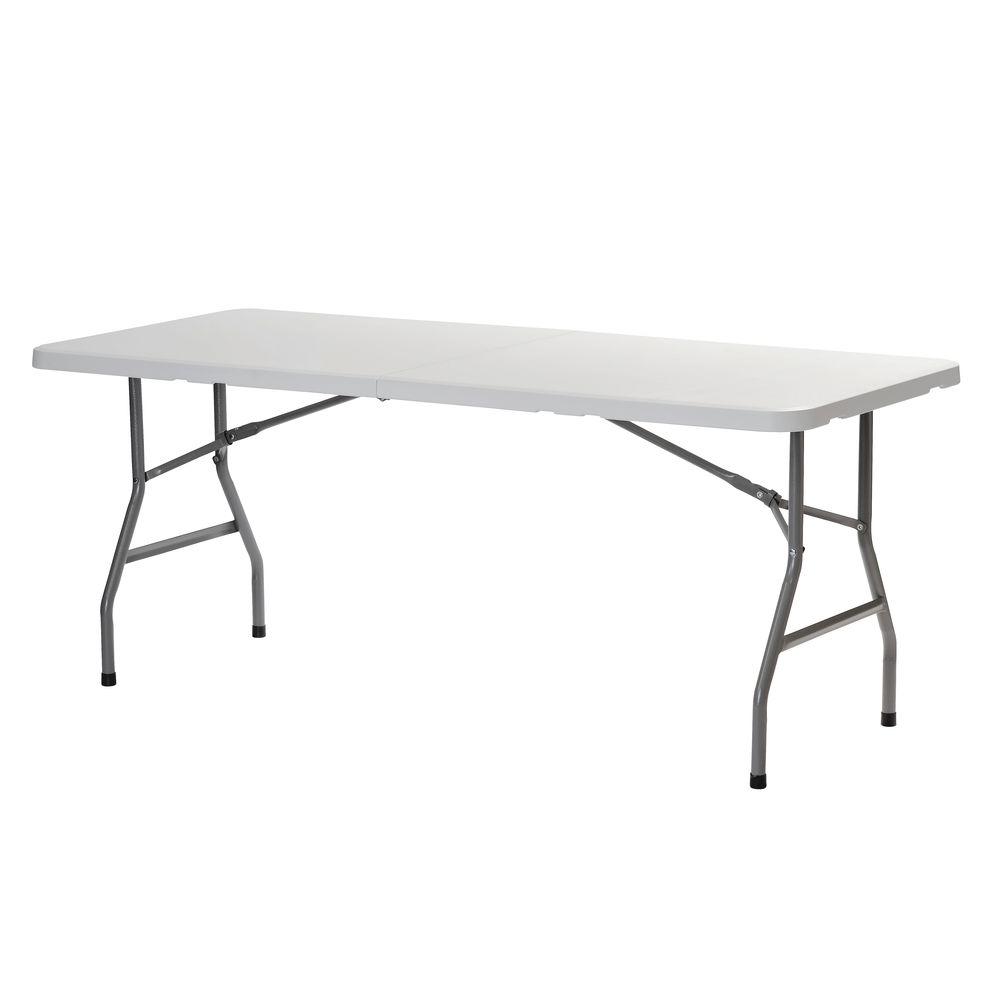 UPC 017567109596 2 5 Ft L X 6 Ft W Plastic Fold In Half Table In 