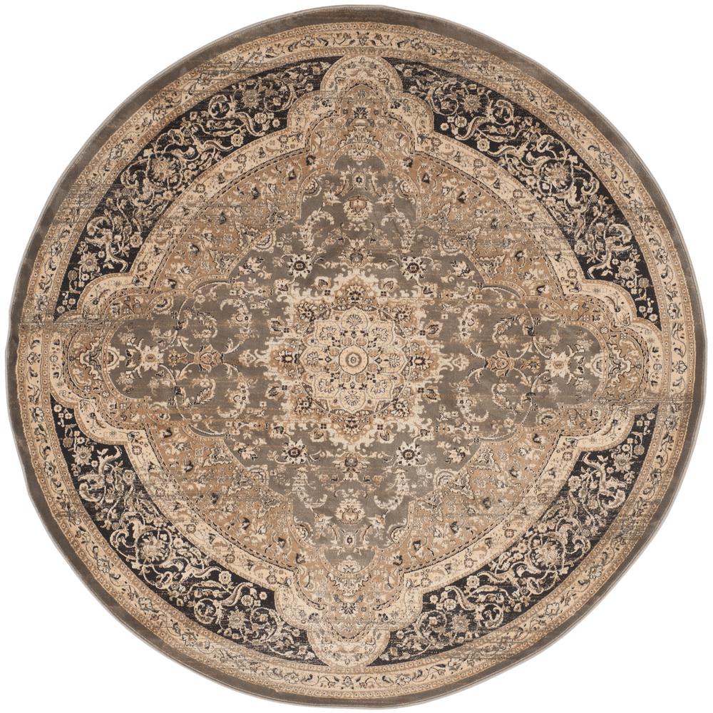 Safavieh Vintage Taupe/Black 7 ft. x 7 ft. Round Area RugVTG574D7R