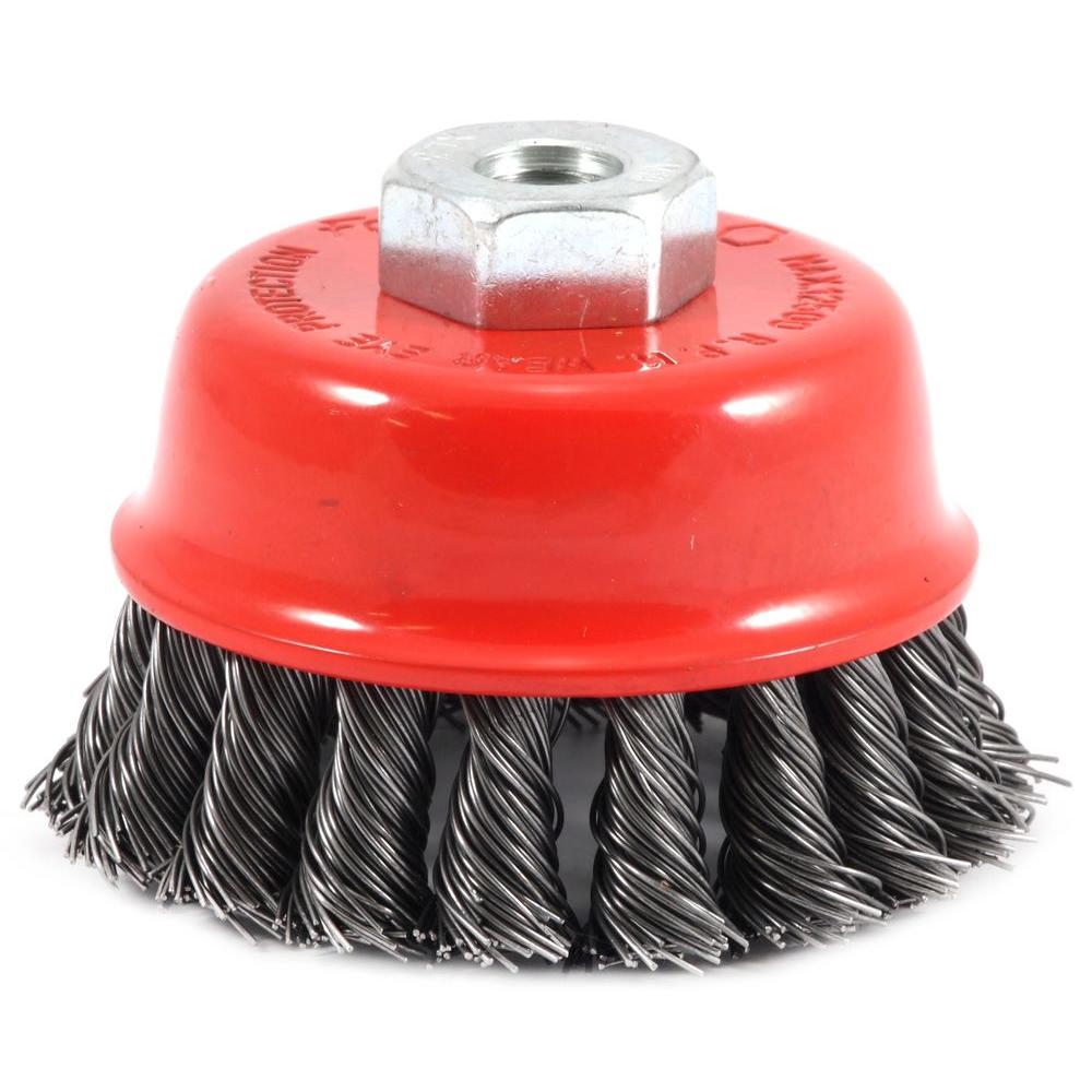 4/" Twist Cup Wire Wheel Brush 5//8/" Arbor Wire Fits Most Angle grinders Cleaner