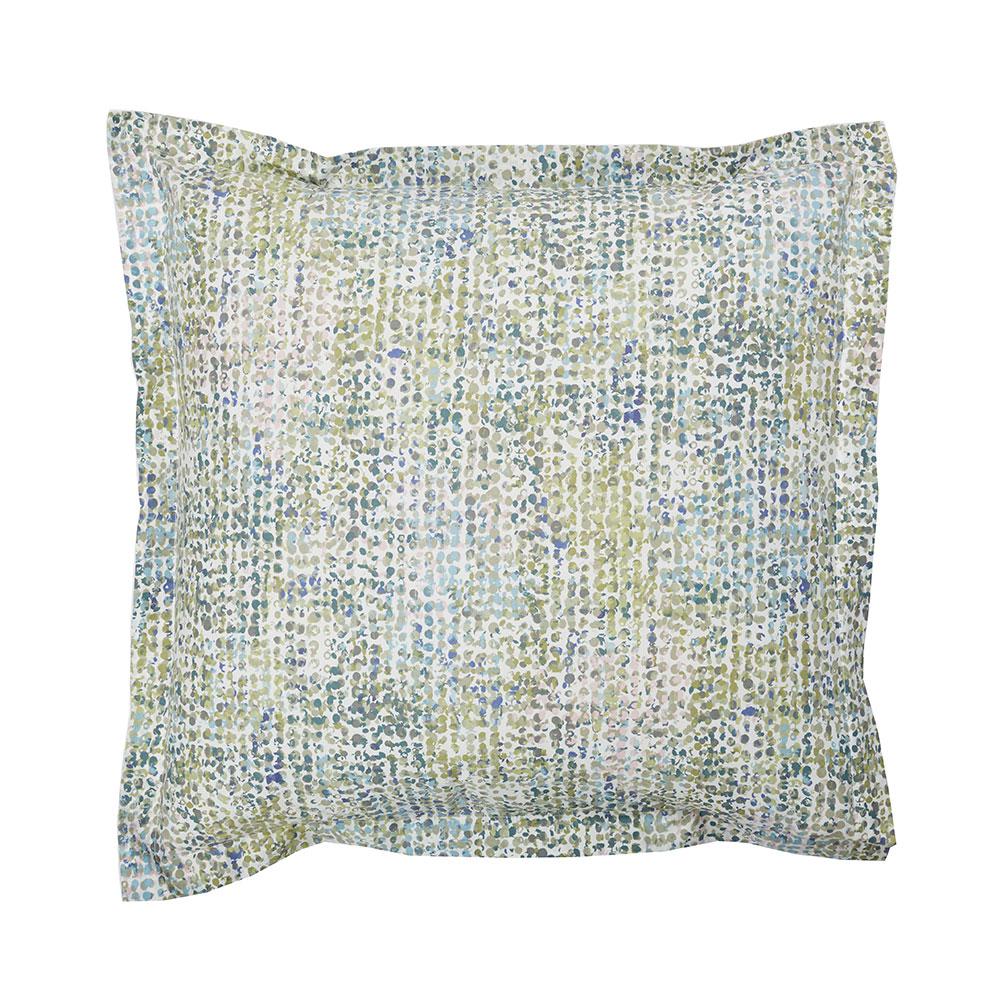 Pixel Green Cotton Percale Euro Sham