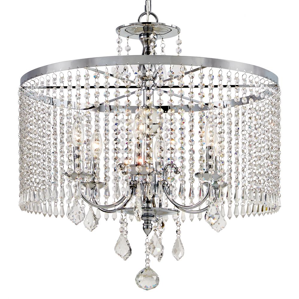 Home Decorators Collection 6-Light Polished Chrome Chandelier with K9