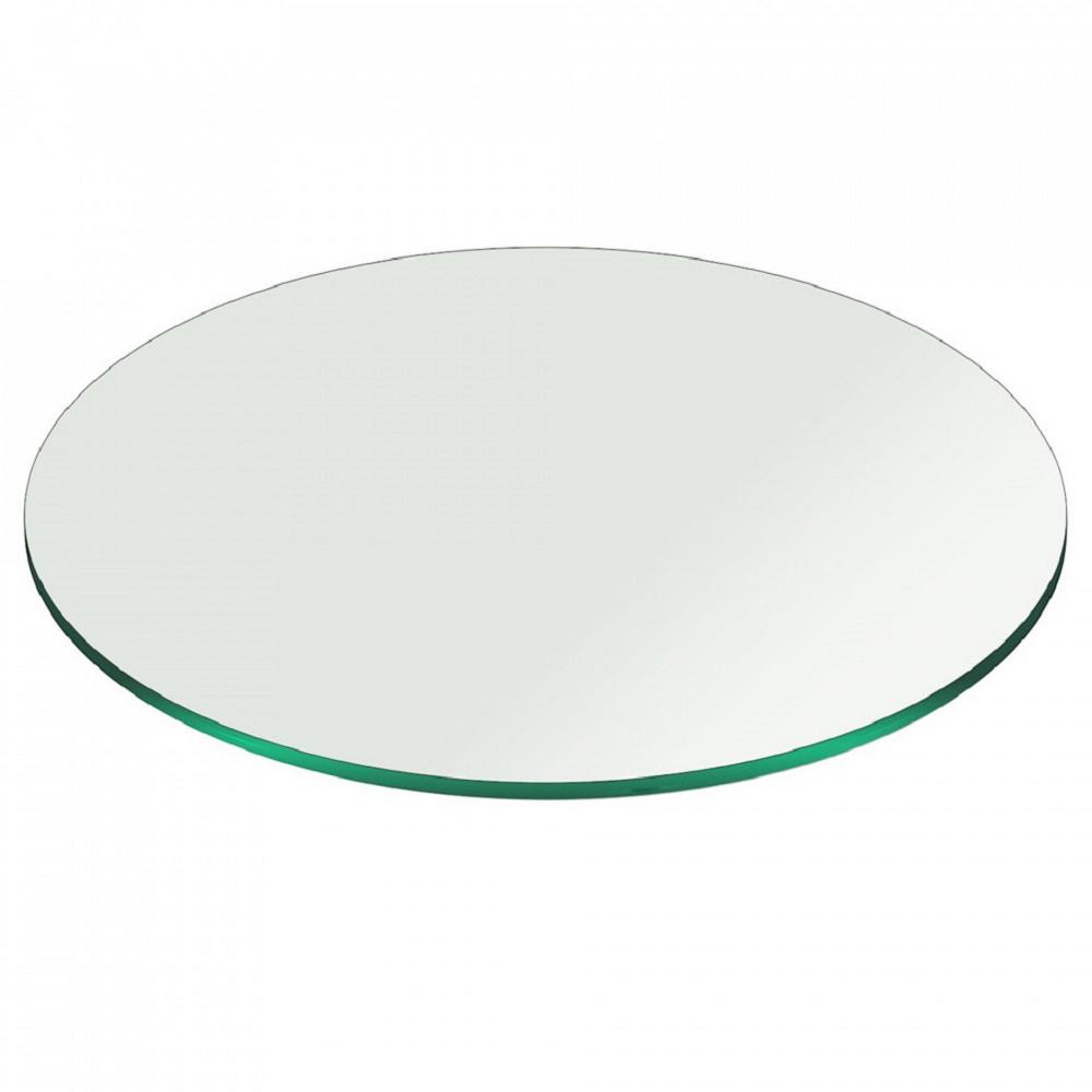 Fab Glasirror 28 Inch Blue Round Glass Table Top Back Thickpencil Polish Edge Tempered Glass Table