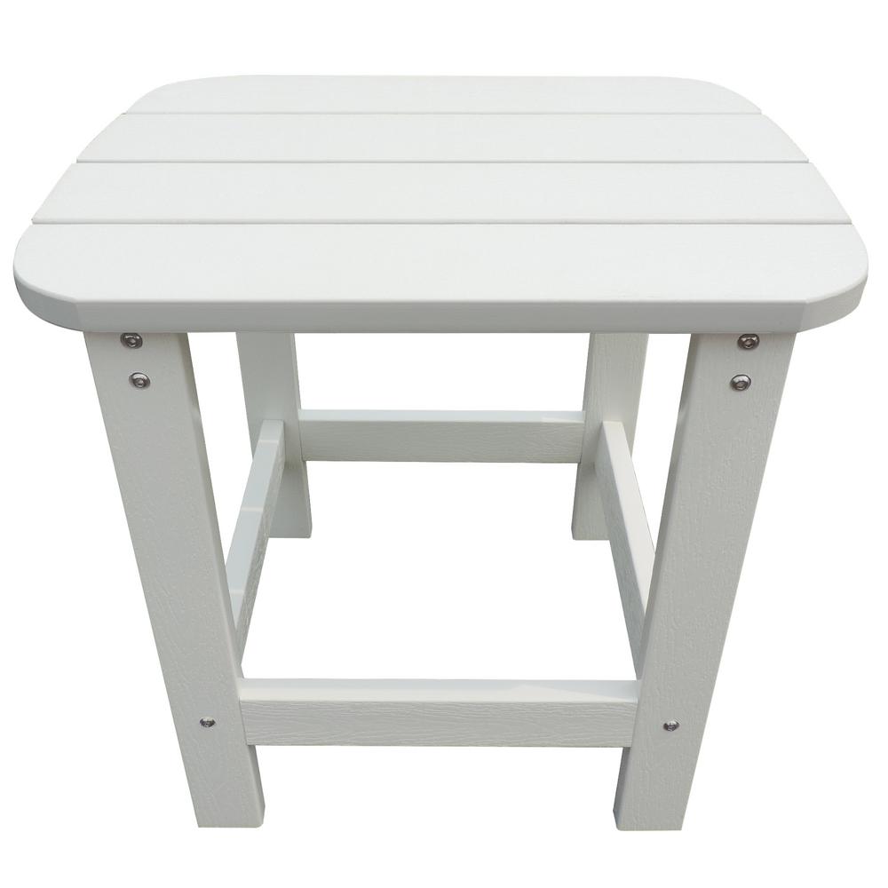 Island Retreat White Adirondack Resin Outdoor Side Table Nu6796 Island Retreat White Adirondack Resin