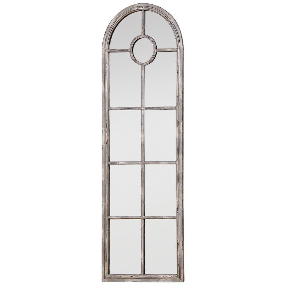 3R Studios Arched Distressed White Framed Mirror DE5402 The Home Depot