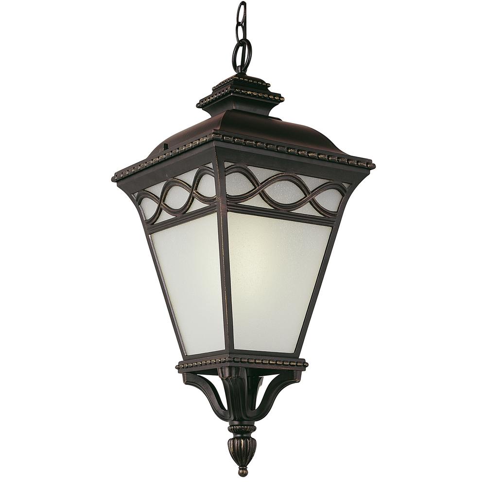 Clearance Transitional Outdoor Lighting The Home Depot 1 Light Bronze Outdoor Hanging Lantern