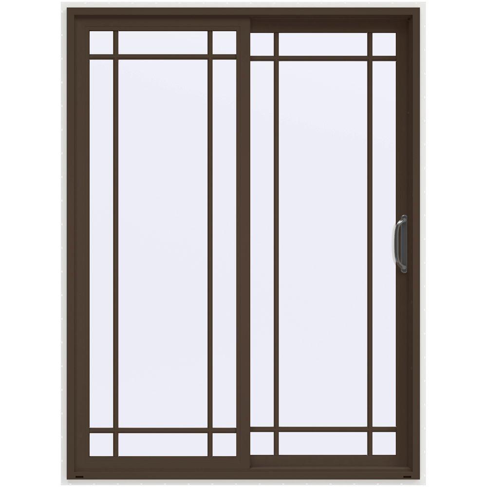 JELDWEN 60 in. x 80 in. V4500 Dark Chocolate Prehung RightHand