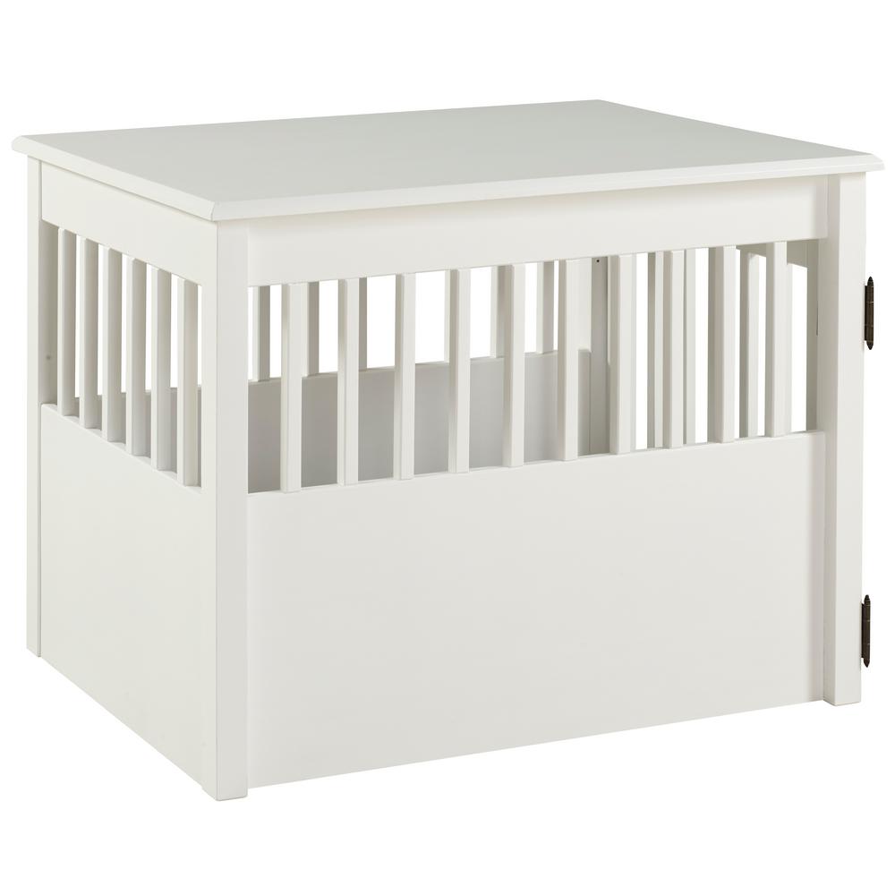 Camaflexi Ruffluv White End Table Pet Crate Large 492403 The