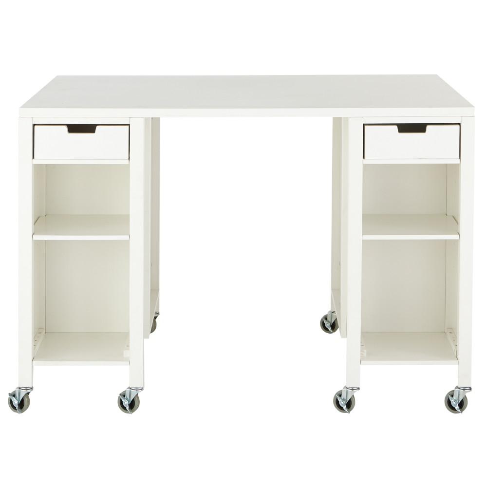 Craft Space Picket Fence White Storage Table With Casters