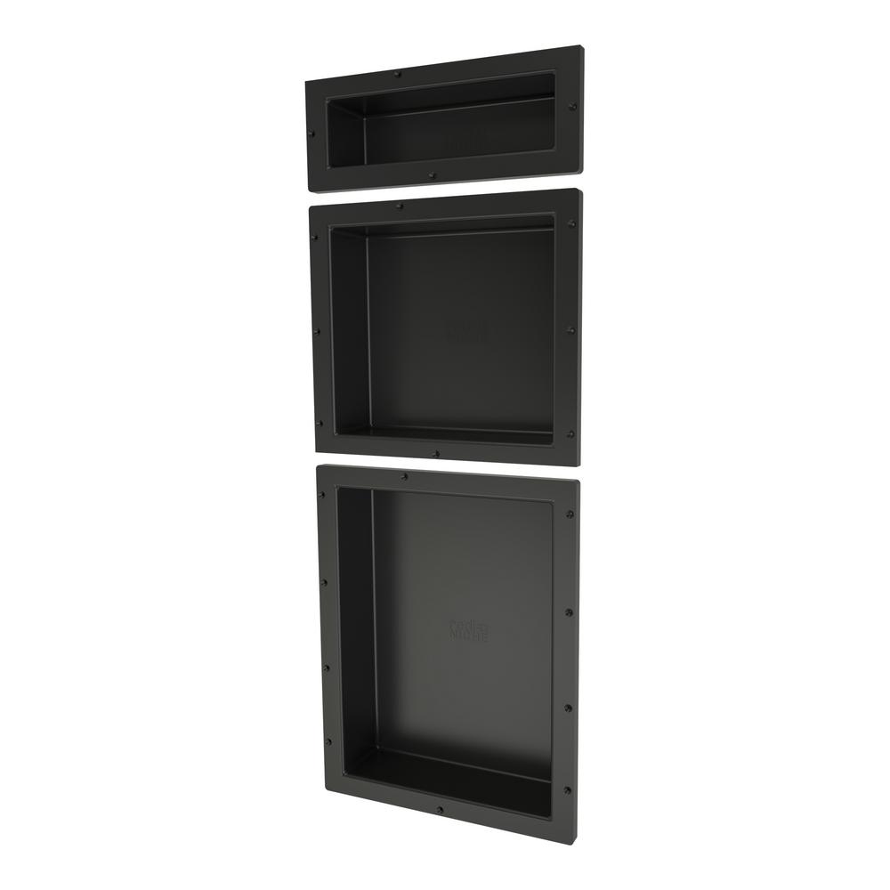 Tile Redi Redi Niche 16 in. x 40 in. Triple Shower Niche Set in Black