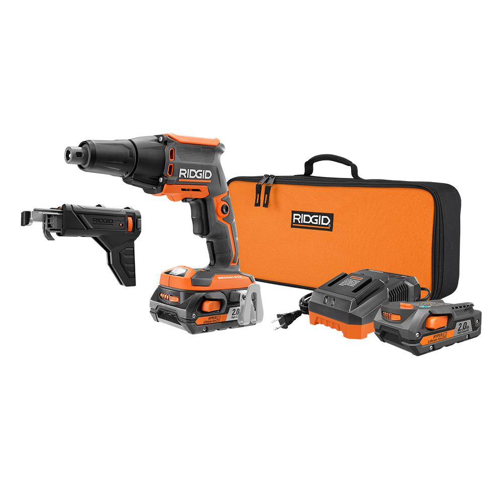 Ridgid Drywall Screwdriver Kit w Collated Attachment Brushless 18 Volt