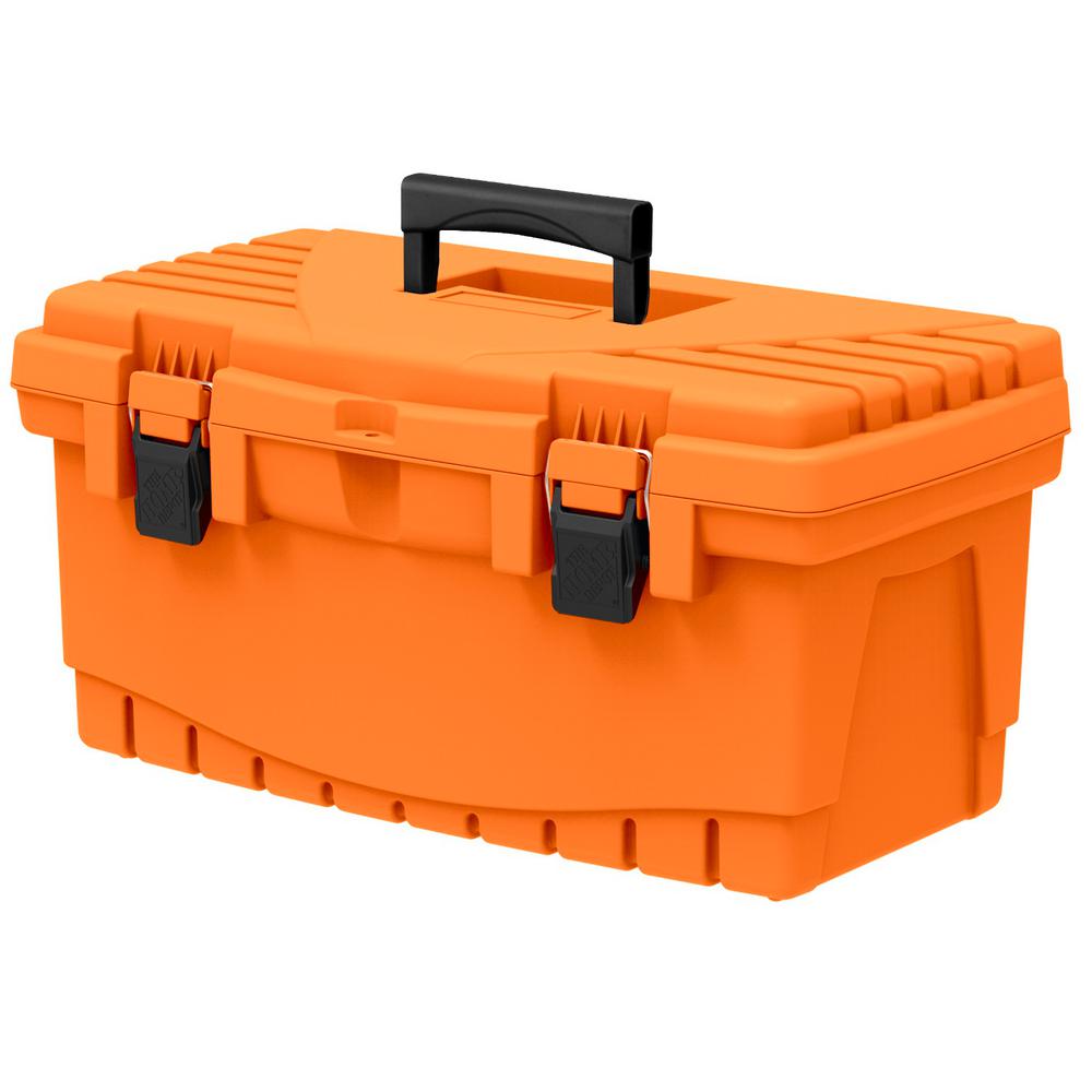 The Home Depot 19 in. Plastic Tool Box with Metal Latches ...