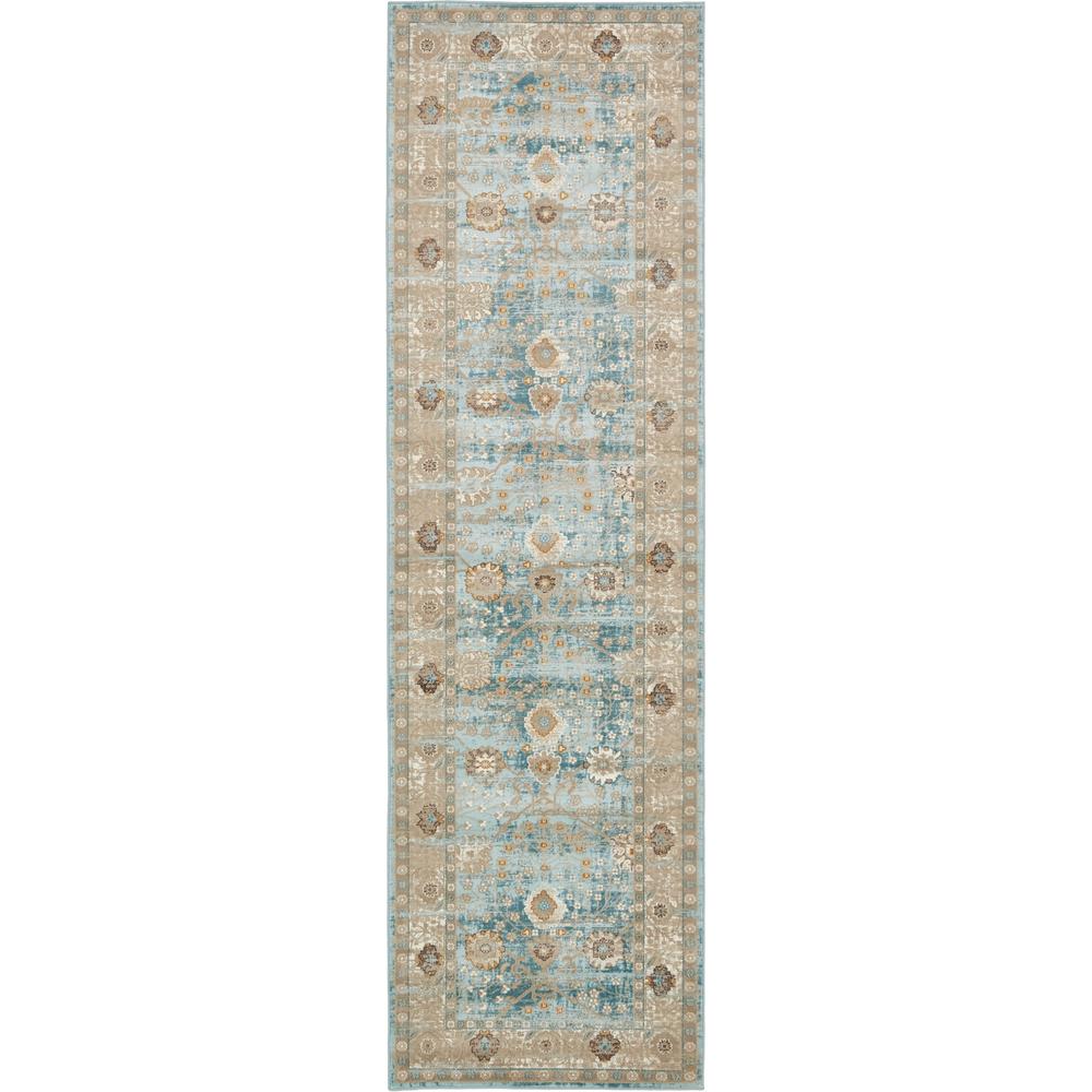 Unique Loom Cambridge Light Blue 3 X 10 Runner Rug 3130904 The Unique Loom Cambridge Light Blue 3 X 10 Runner Rug