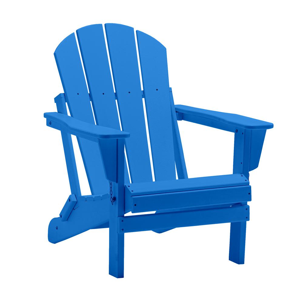 Westin Outdoor Addison Pacific Blue Folding Poly Outdoor Adirondack 