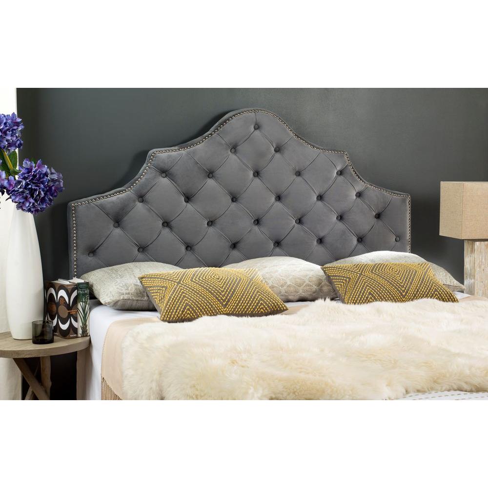 Safavieh Arebelle Pewter King Headboard Mcr4037g K The Home Depot Safavieh Arebelle Pewter King Headboard