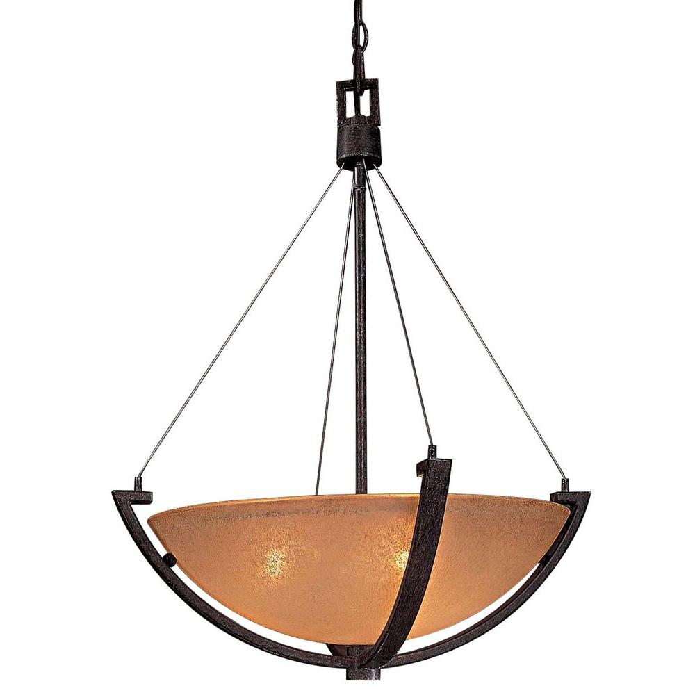 Minka Lavery Pendant Lights Lighting The Home Depot Raiden 3 Light Iron Oxide Bowl Pendant