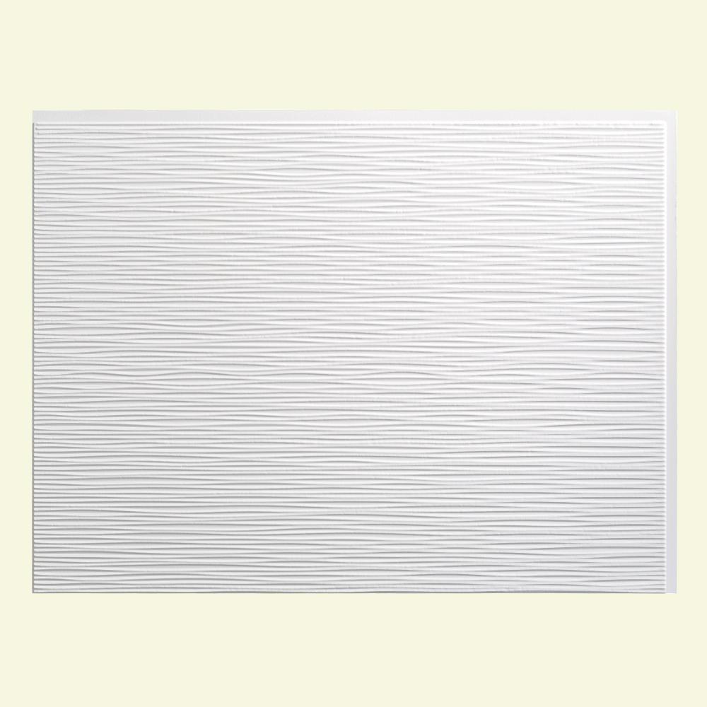 Fasade Ripple 18 in. x 24 in. Gloss White Vinyl Decorative Wall Tile